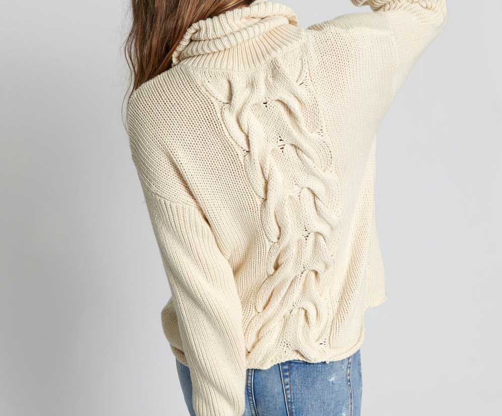 Poison Cable Knit Sweater Cream - Creme