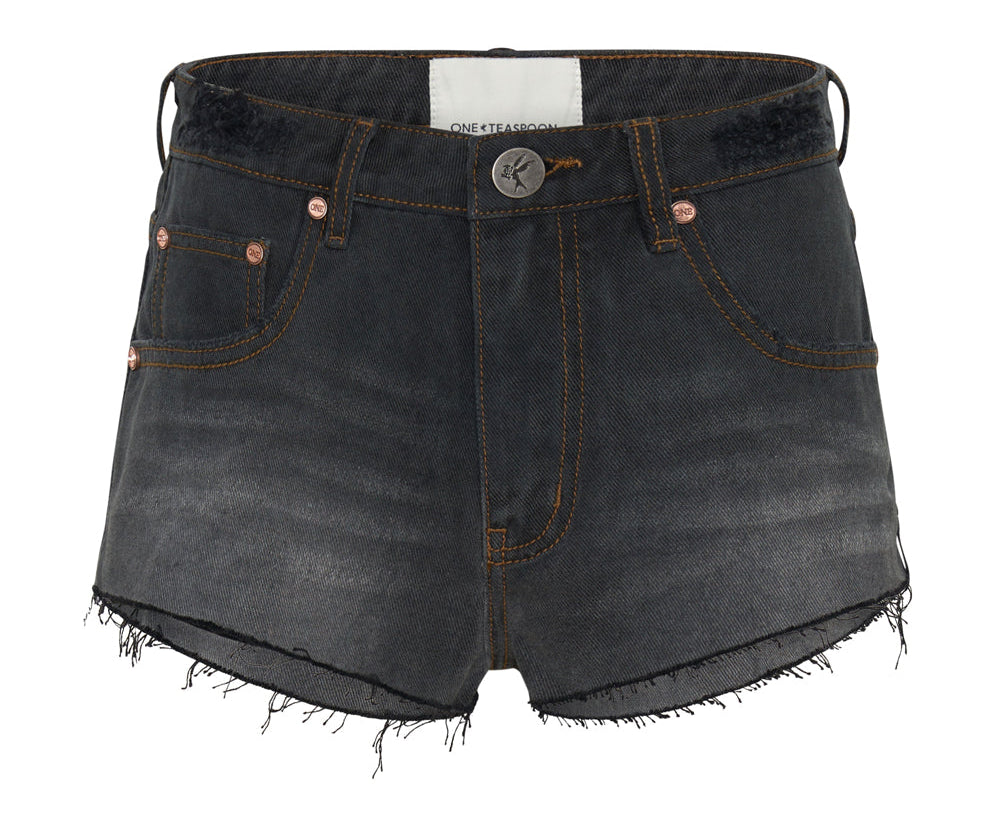 The One High Waist Cheeky Denim Shorts - Recycled Black