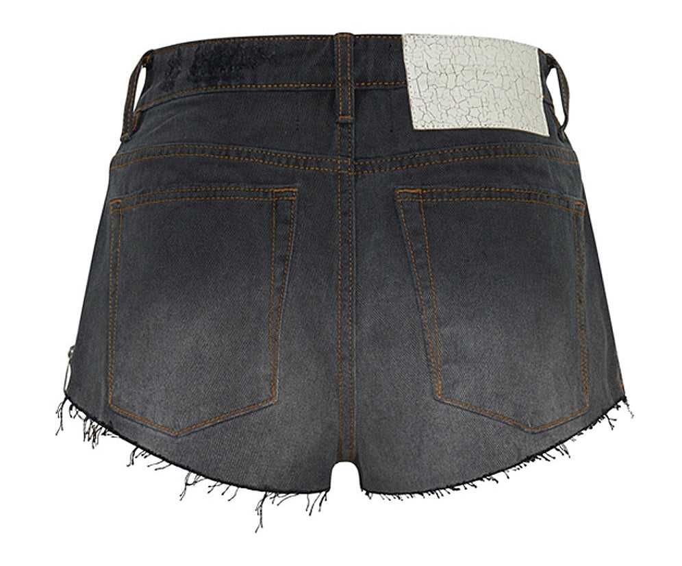 The One High Waist Cheeky Denim Shorts - Recycled Black