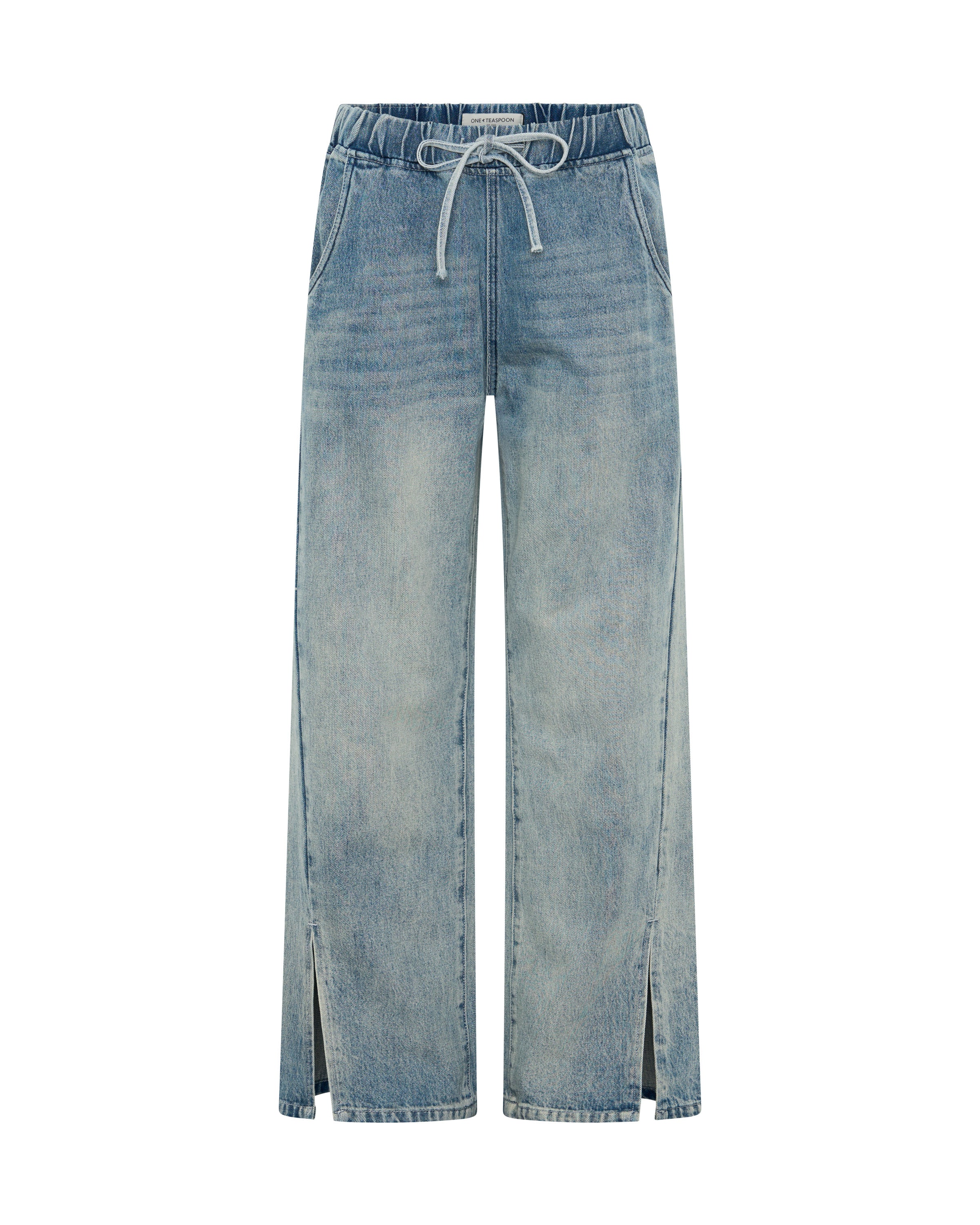 Roadhouse Wide Leg Drawstring Denim Jeans - Salty Dog | One
