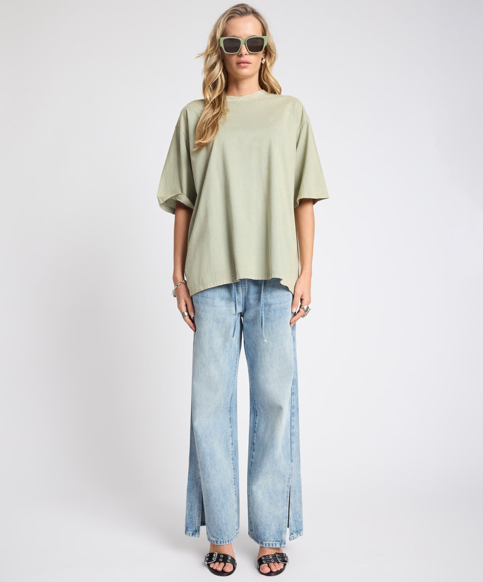 Roadhouse Wide Leg Drawstring Denim Jeans - Salty Dog | One