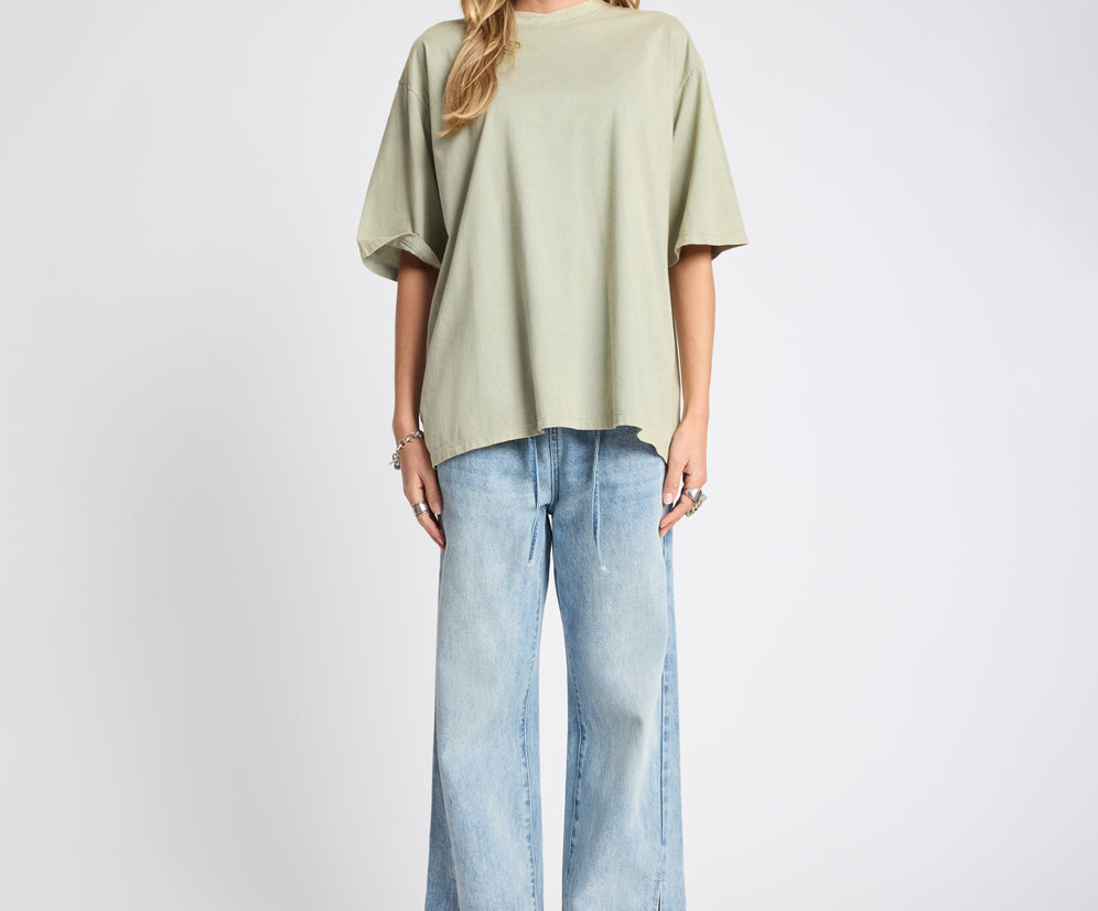 Roadhouse Wide Leg Drawstring Denim Jeans - Salty Dog