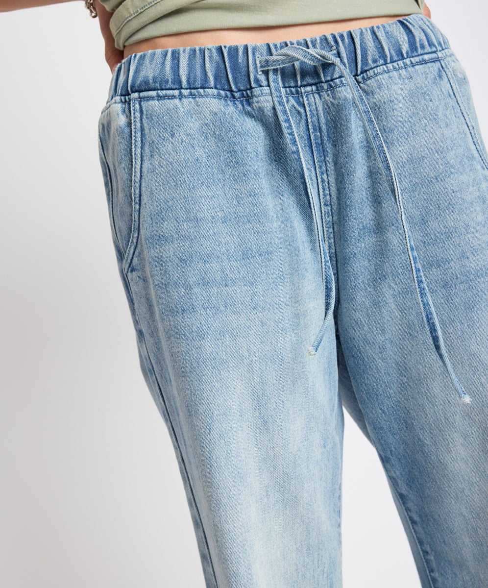 Roadhouse Wide Leg Drawstring Denim Jeans - Salty Dog | One