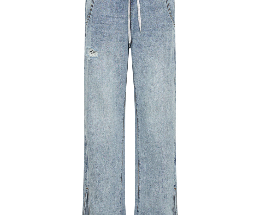 Roadhouse Wide Leg Drawstring Denim Jeans - Salty Dog