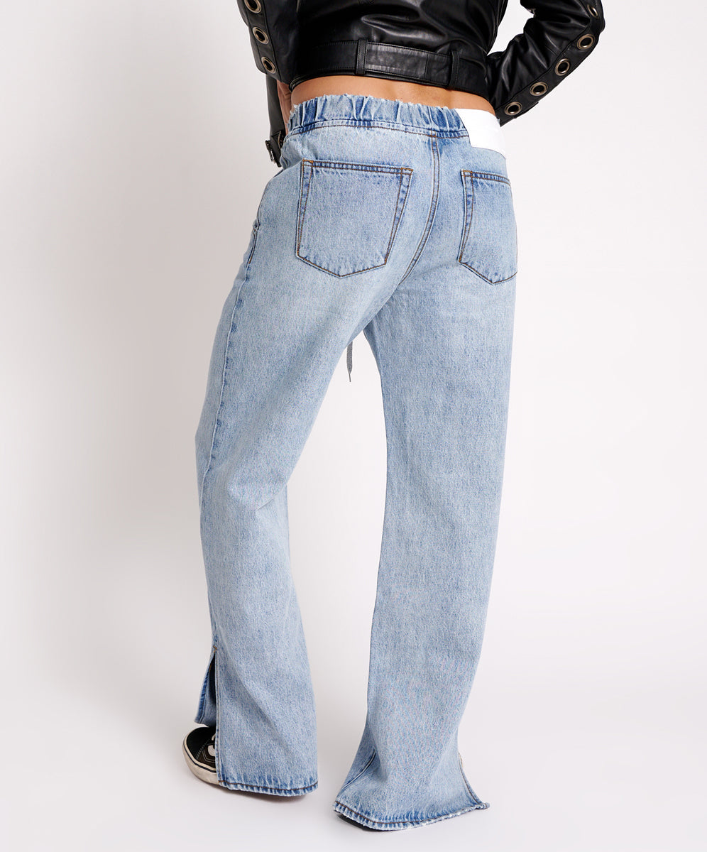 Roadhouse Wide Leg Drawstring Denim Jeans - Salty Dog | One