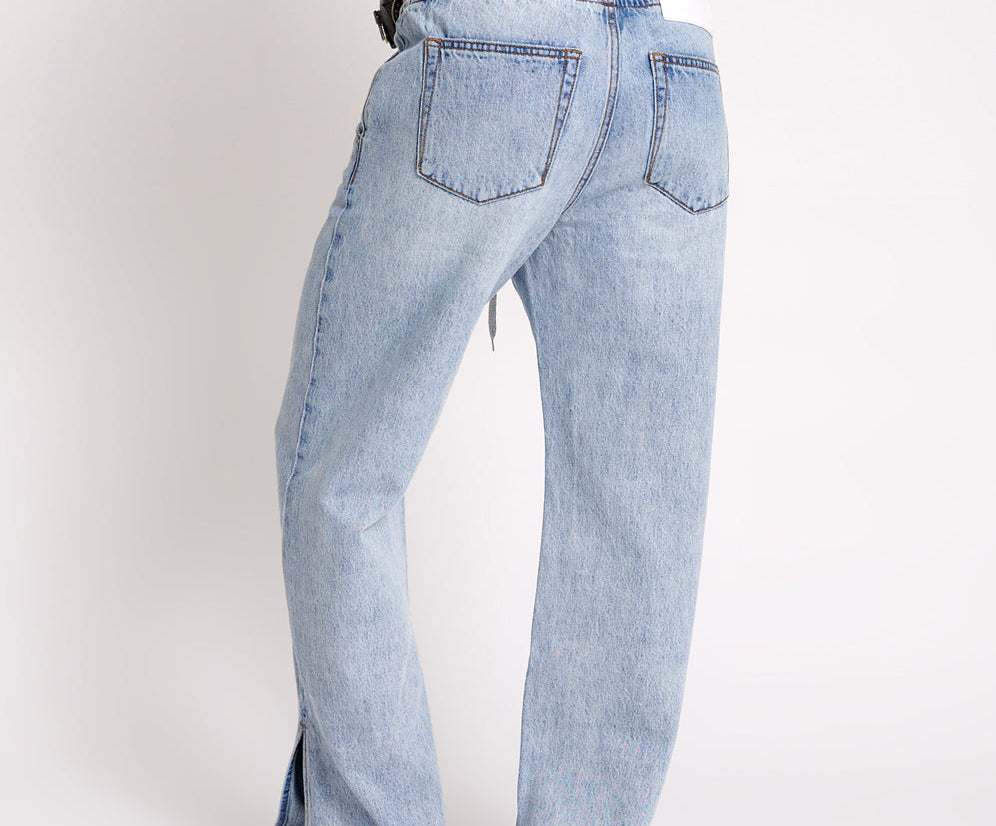 Roadhouse Wide Leg Drawstring Denim Jeans - Salty Dog