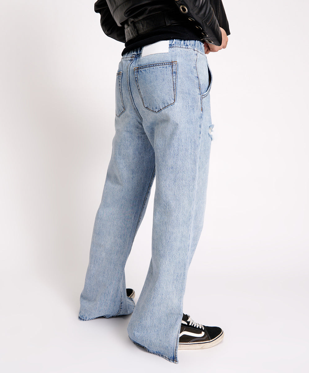 Roadhouse Wide Leg Drawstring Denim Jeans - Salty Dog | One