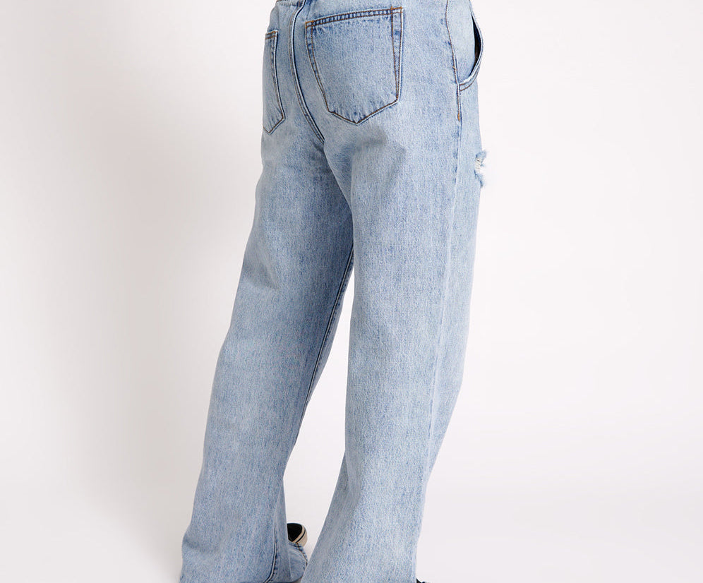 Roadhouse Wide Leg Drawstring Denim Jeans - Salty Dog