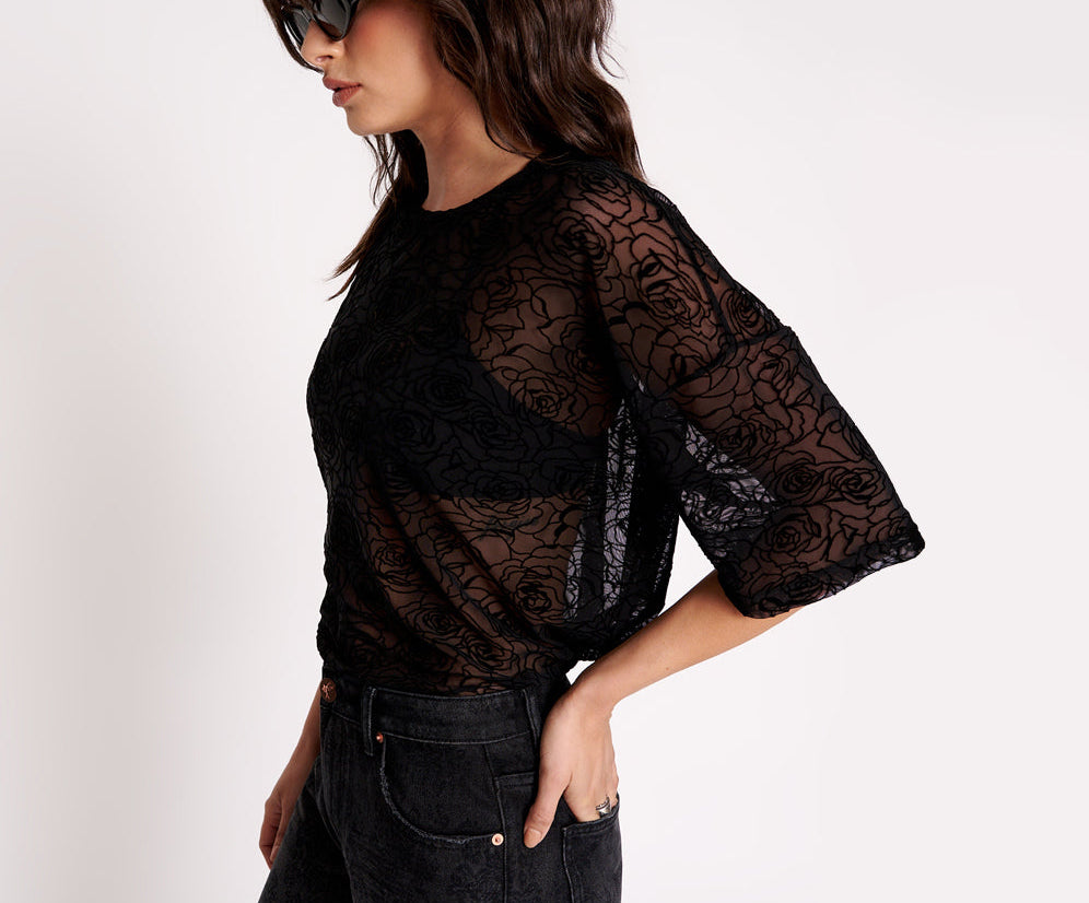 POISON ROSE MESH TEE