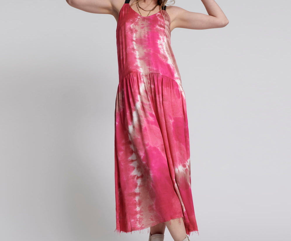 SATIN SOLAR FLARE RUNWAY CAMI DRESS