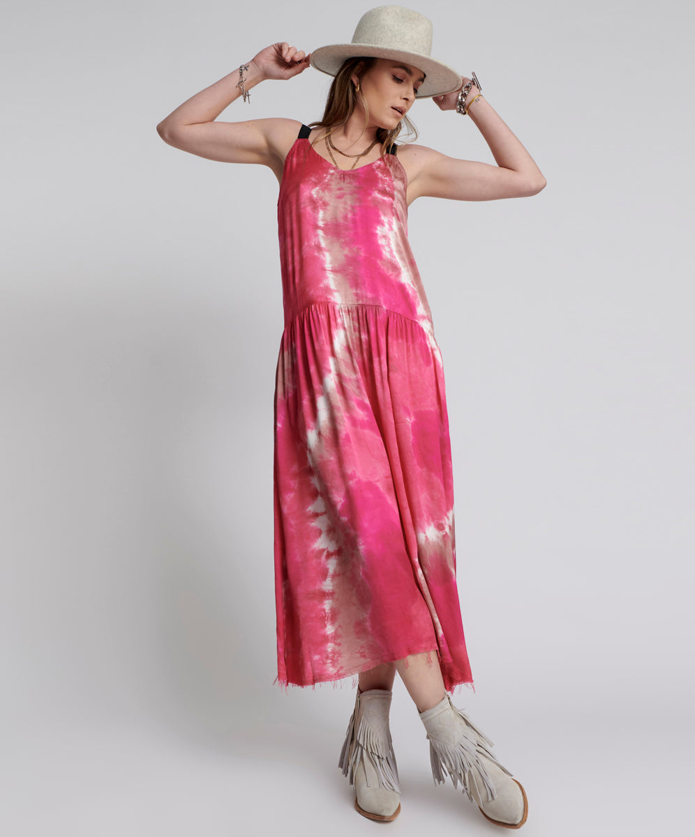 Last Stock SATIN SOLAR FLARE RUNWAY CAMI DRESS