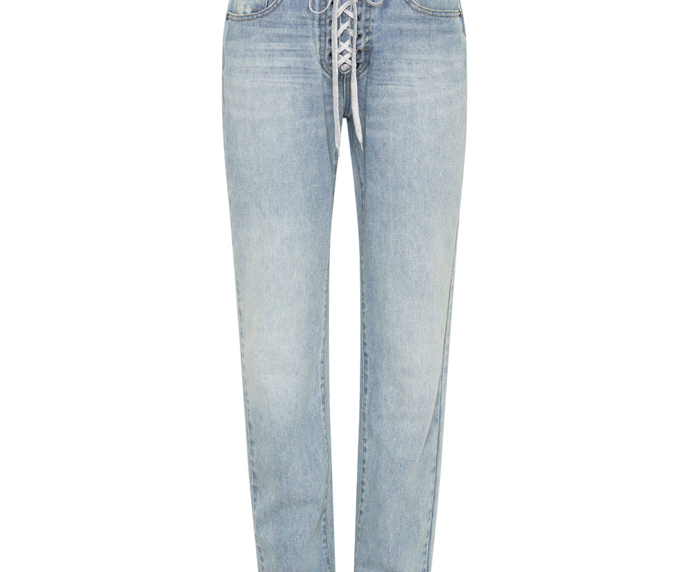 Truckers Mid Waist Straight Leg Denim Jeans - Hendrixe
