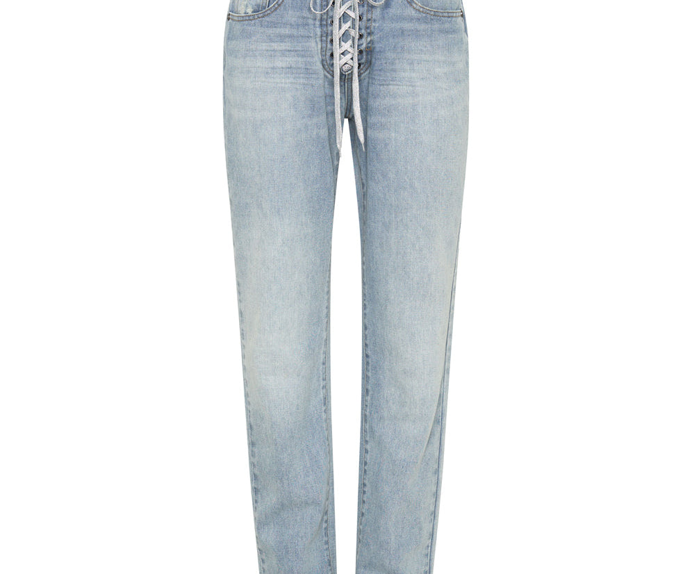 HENDRIXE TRUCKERS MID WAIST STRAIGHT LEG JEANS