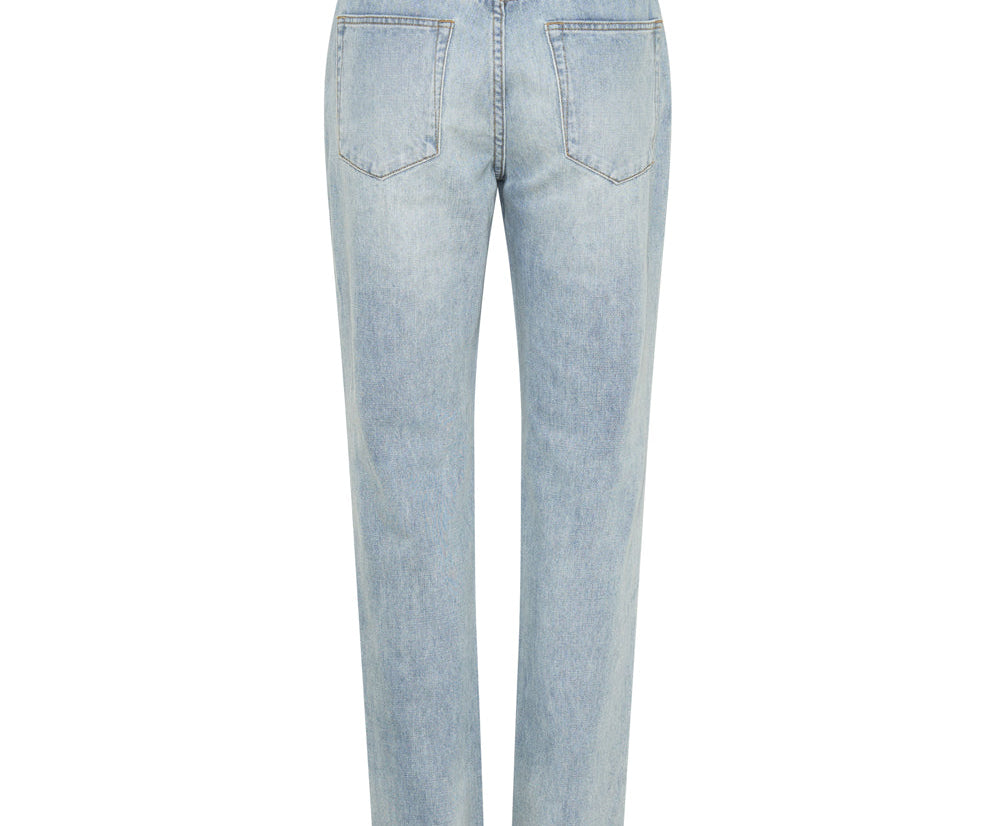 Truckers Mid Waist Straight Leg Denim Jeans - Hendrixe