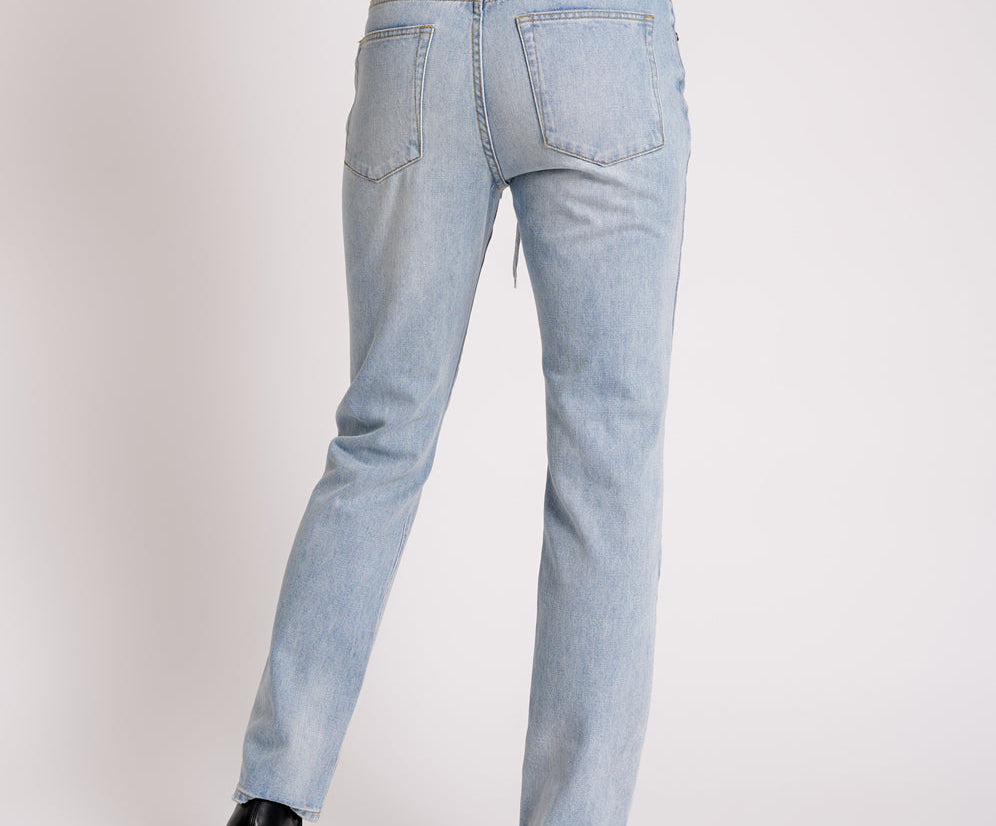 Truckers Mid Waist Straight Leg Denim Jeans - Hendrixe