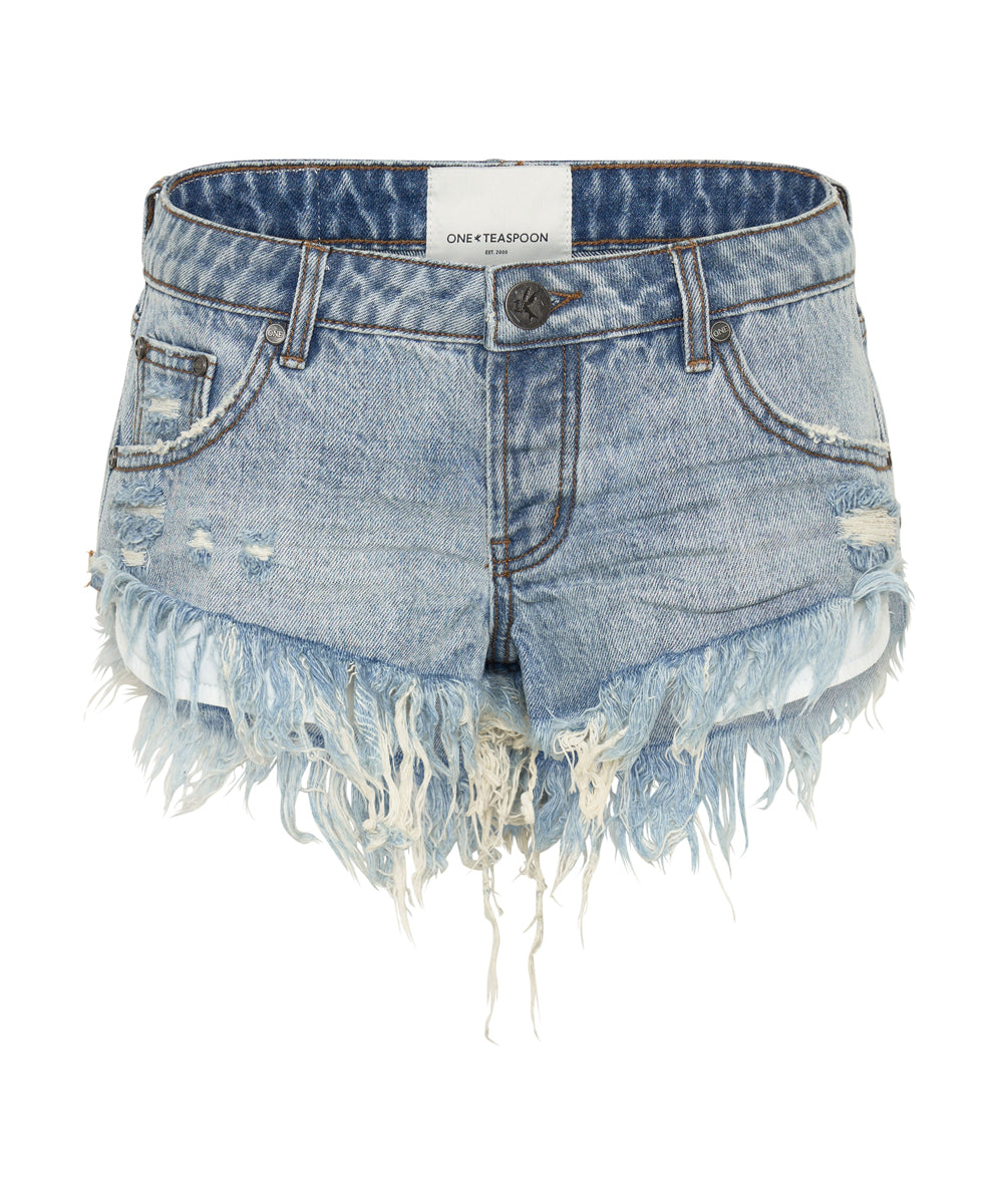  Dukes Low Waist Mini Denim Shorts - Salty Dog