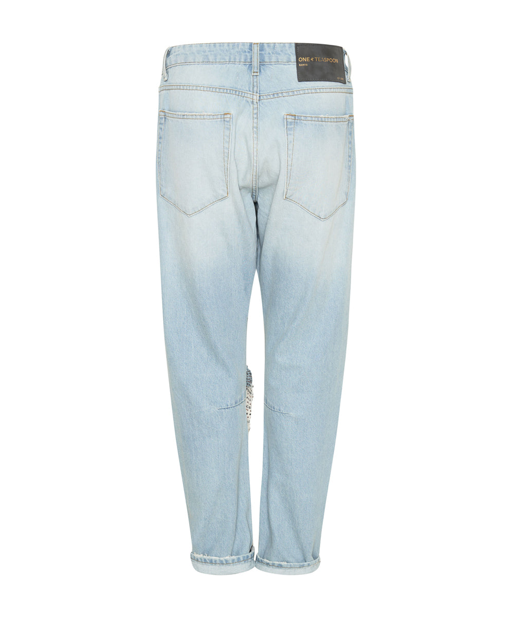 Angel Dust Sequined Trashed Saints Boyfriend Jeans | One