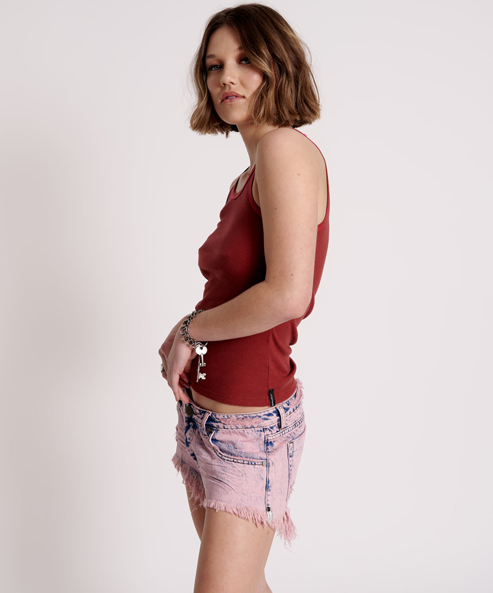Products ONE TEASPOON RIB SINGLET RED