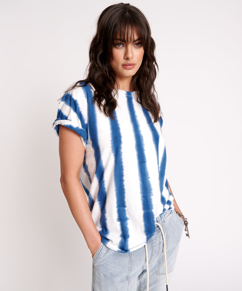 Products ORGANIC HAND PAINTED STRIPE UNISEX TEE