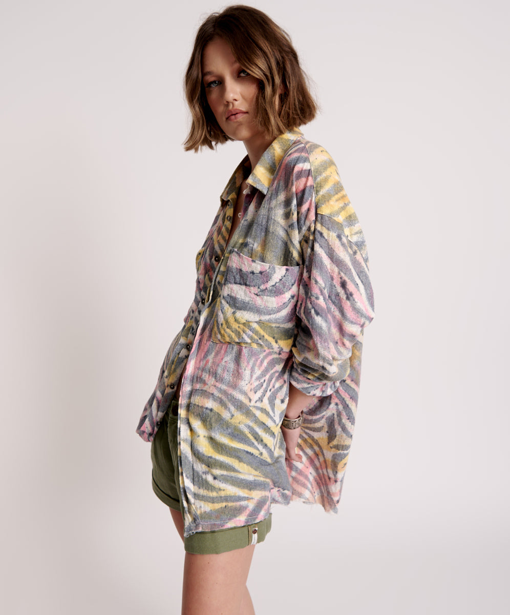 Products PALM ISLAND MUSLIN LONGLINE SHIRT