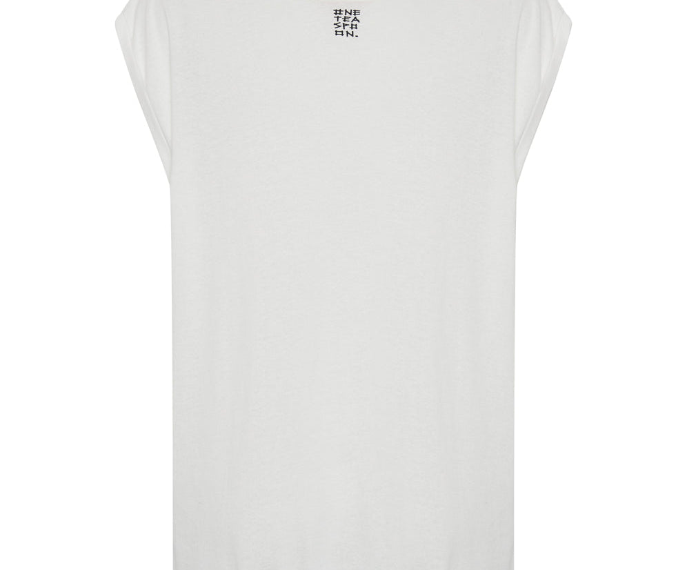 FRESH WHITE BAMBOO LOGO UNISEX TANK