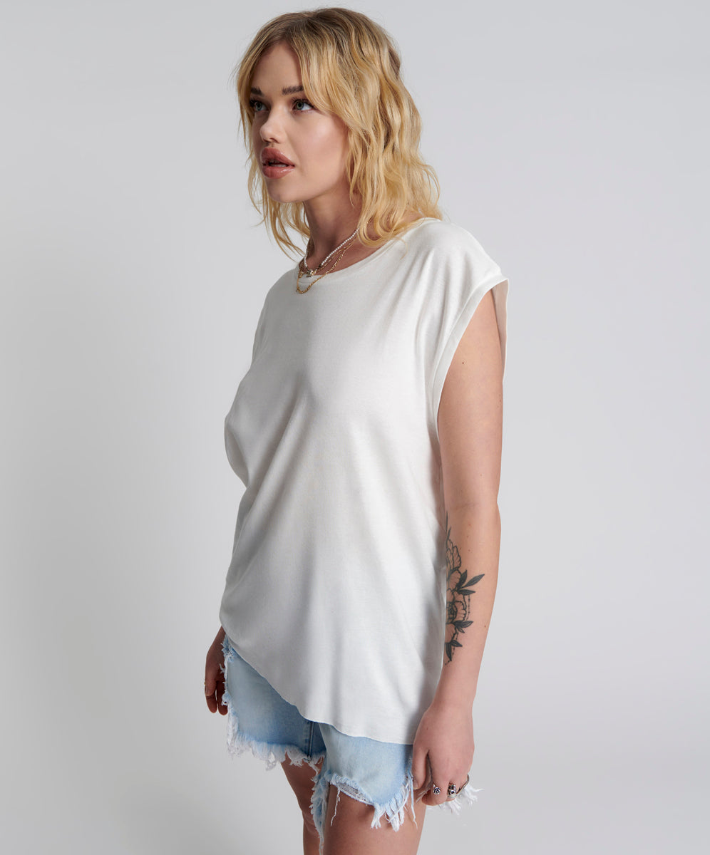 Products FRESH WHITE BAMBOO LOGO UNISEX TANK