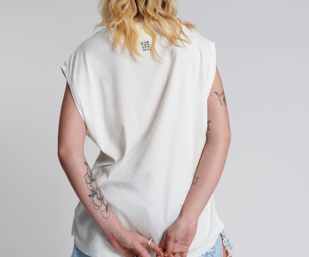 FRESH WHITE BAMBOO LOGO UNISEX TANK