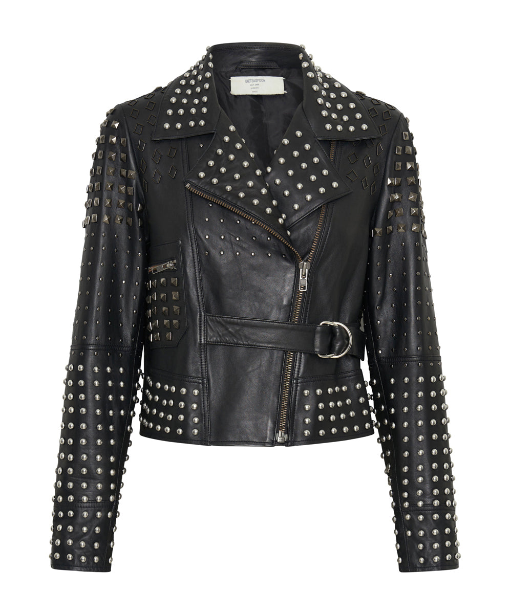 Products BLACK DIAMOND STUDDED LEATHER JACKET