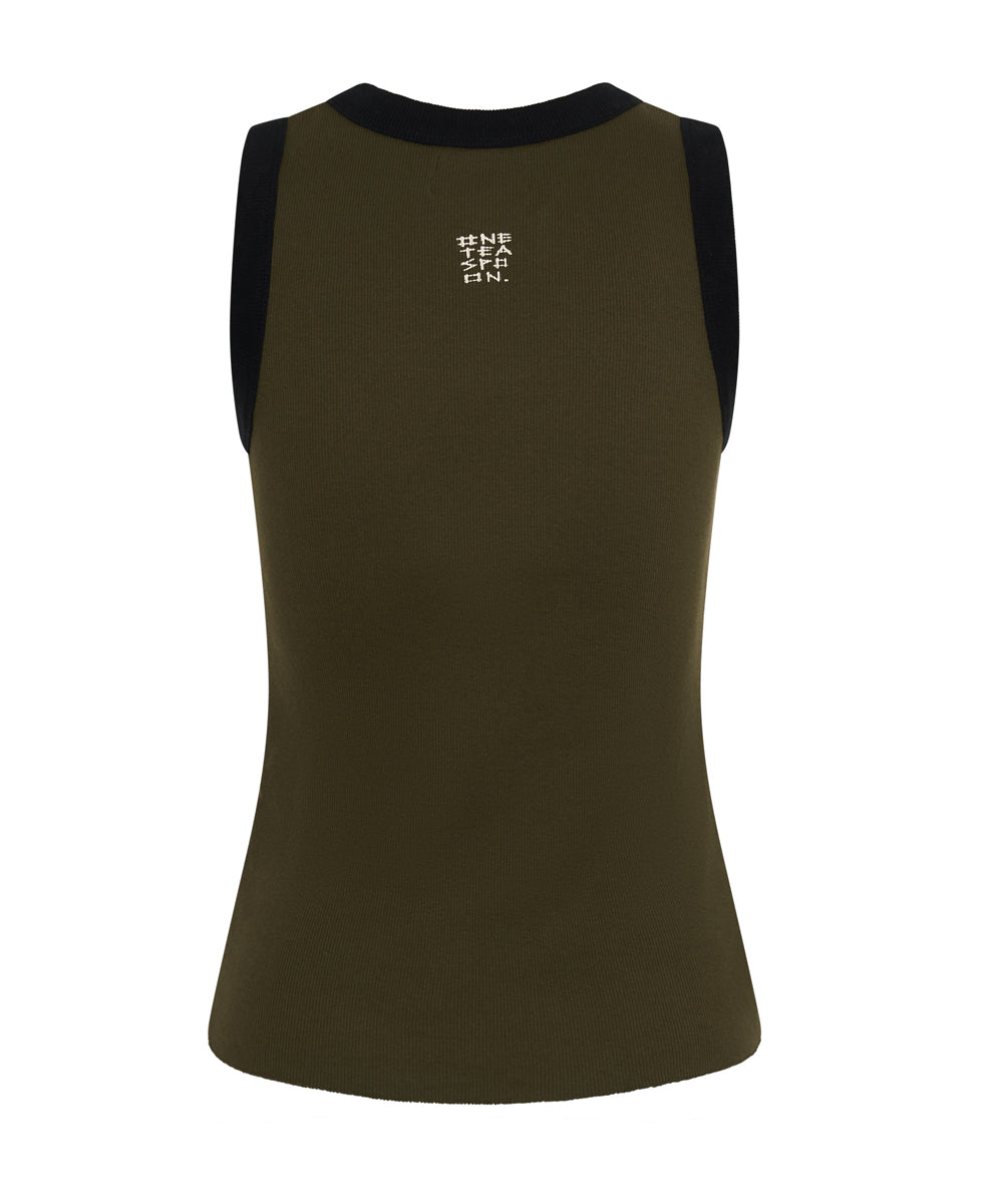 Ots Khaki 2 Tone Equipment Tank | One Teaspoon USA