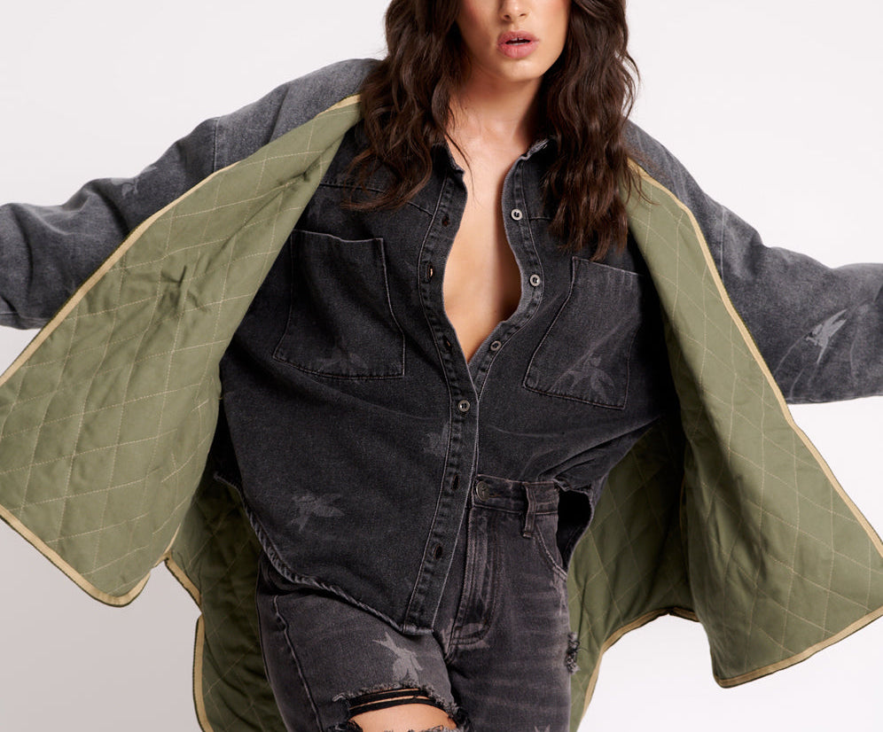 THE BOWER REVERSIBLE QUILTED DENIM JACKET