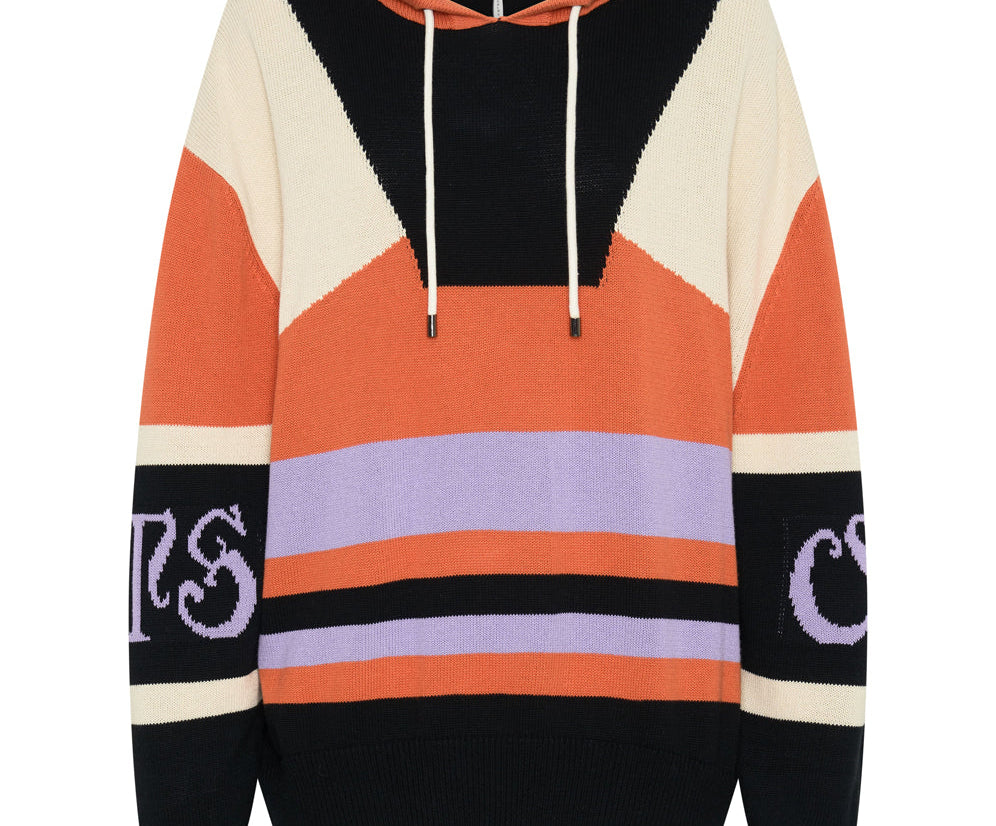 O.T.S Reactive Knit Sweater Hoody - Geo Orange