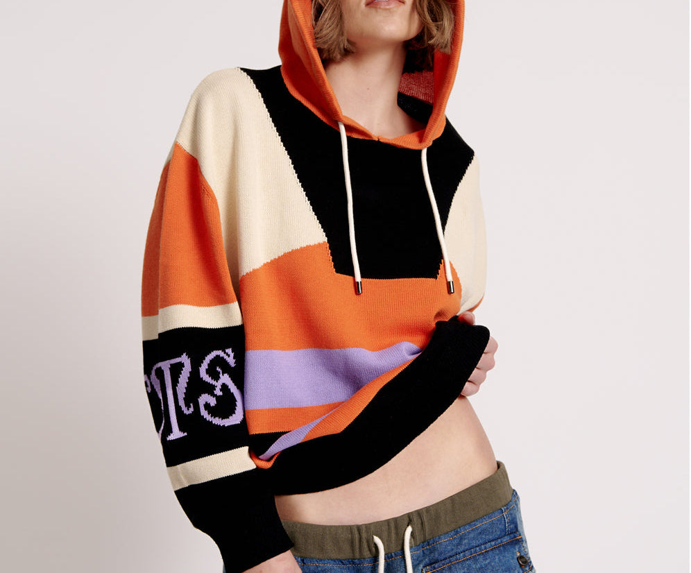 O.T.S Reactive Knit Sweater Hoody - Geo Orange