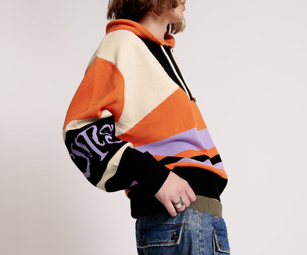O.T.S Reactive Knit Sweater Hoody - Geo Orange