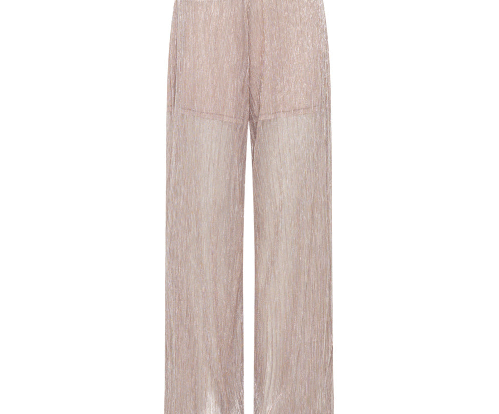 Plisse Palazzo Pants - Celestial Rose