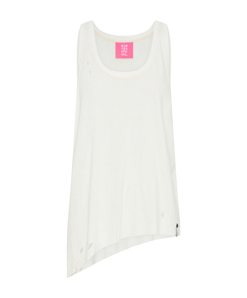Products WHITE RIBBED DISTRESSED DADDIO SINGLET