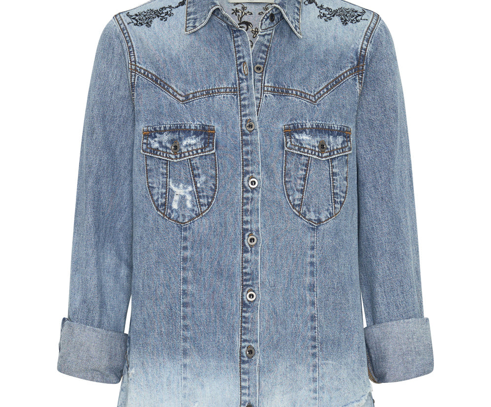 BLACKSTONE FITTED DENIM SHIRT