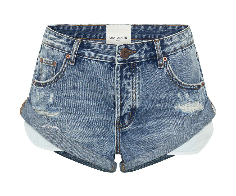Bandits Low Waist Denim Shorts - Texas Blue