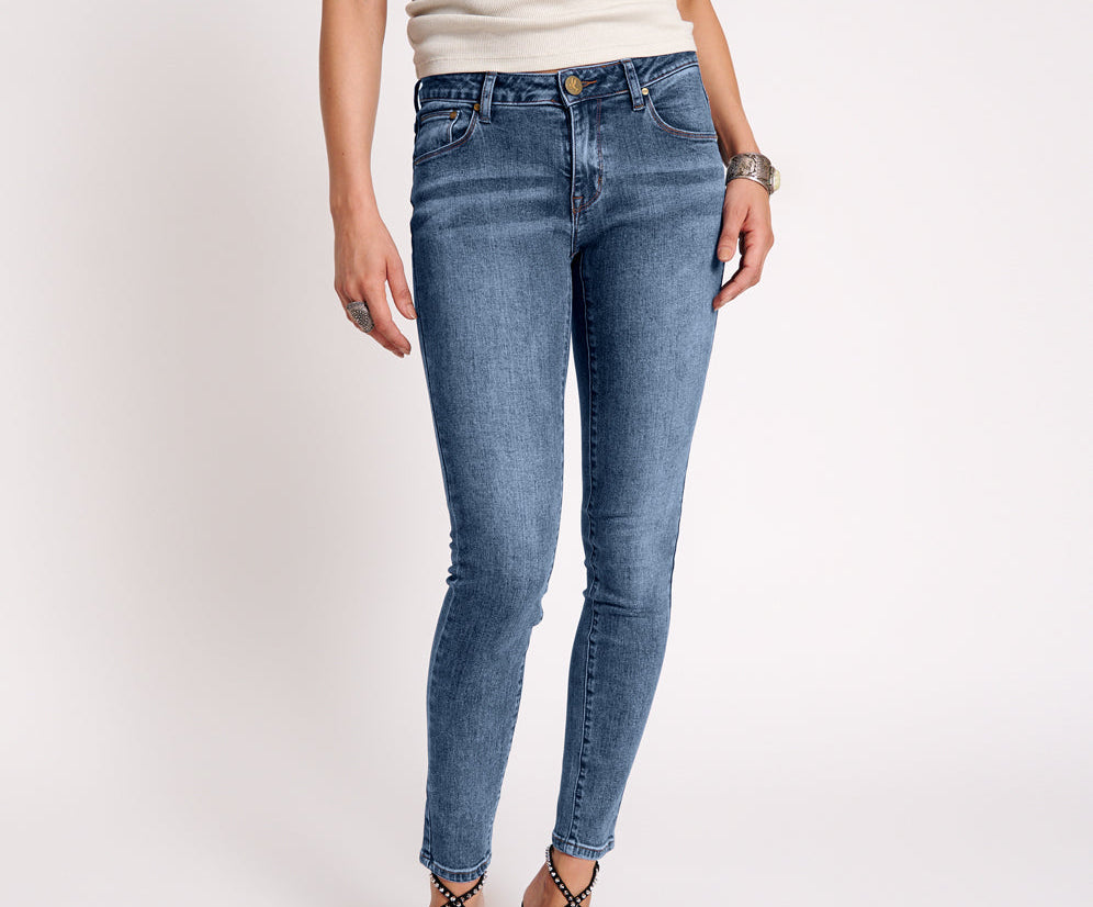 Freebirds Ii Low Waist Stretch Skinny Denim Jeans - Classic Blue