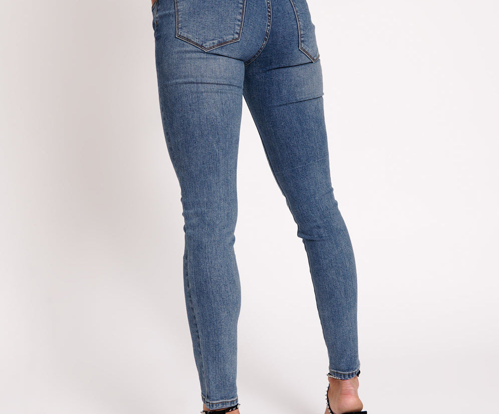 Freebirds Ii Low Waist Stretch Skinny Denim Jeans - Classic Blue