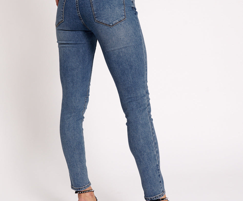 Freebirds Ii Low Waist Stretch Skinny Denim Jeans - Classic Blue