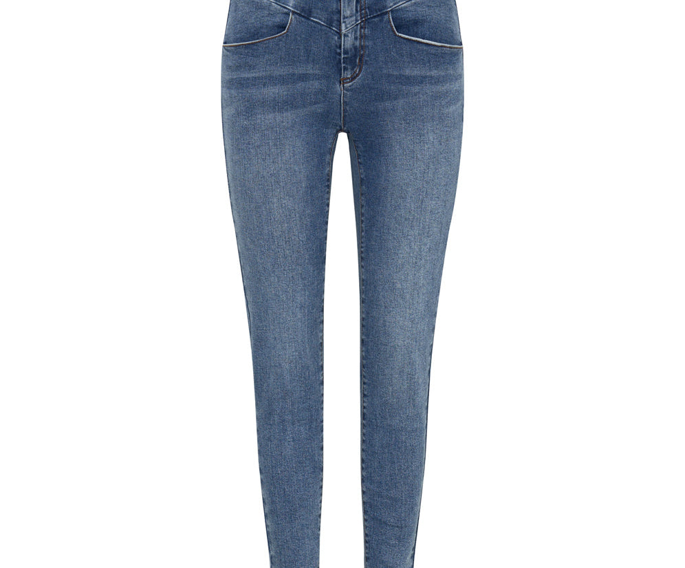 Preachers High Waist Skinny Stretch Denim Jeans - Classic Blue