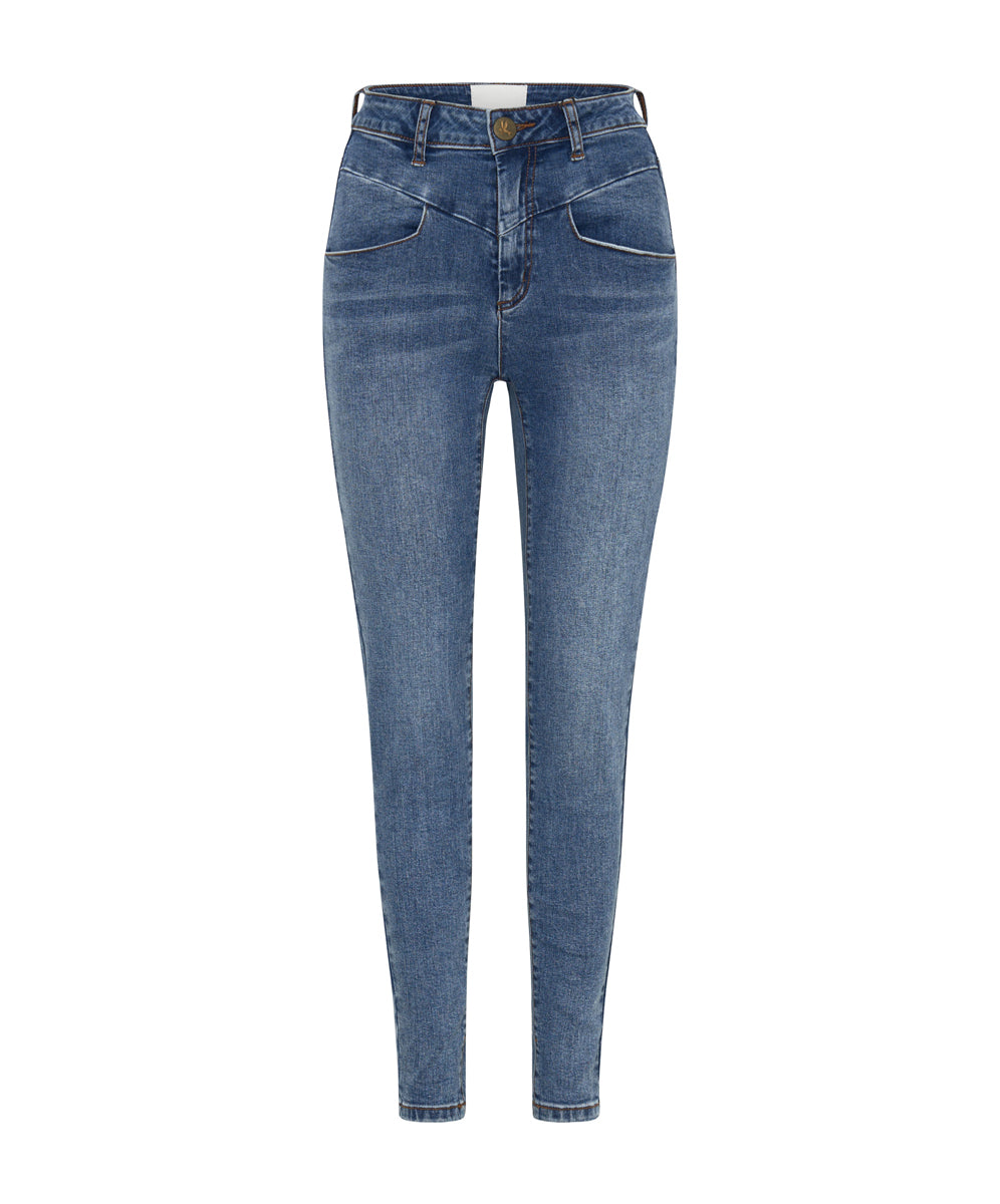 Jeans Sale Preachers High Waist Skinny Stretch Denim Jeans - Classic Blue