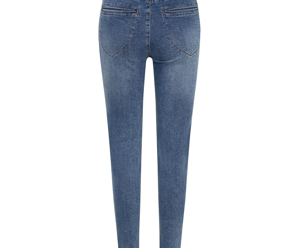 Preachers High Waist Skinny Stretch Denim Jeans - Classic Blue