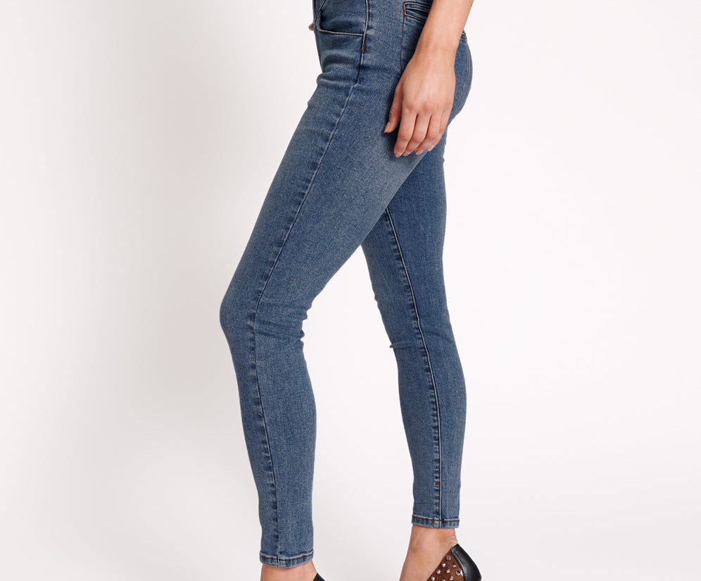 Preachers High Waist Skinny Stretch Denim Jeans - Classic Blue