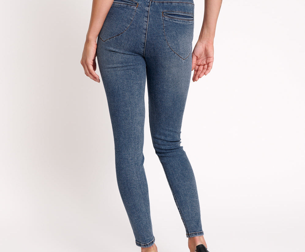 Preachers High Waist Skinny Stretch Denim Jeans - Classic Blue