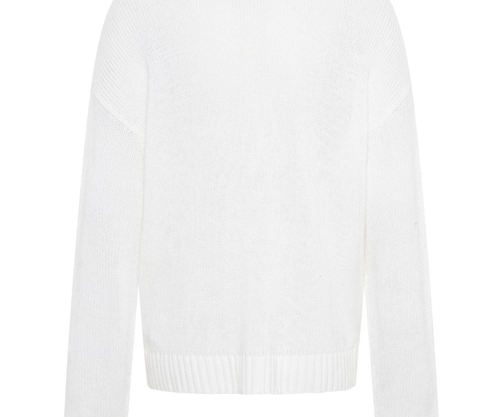 CLASSIC POCKET CHUNKY KNIT SWEATER WHITE