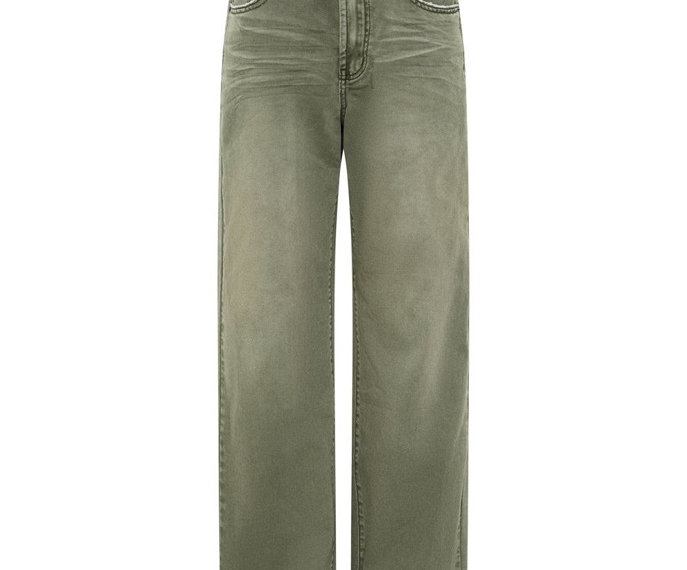 Jackson Mid Waist Wide Leg Denim Jeans - St Khaki