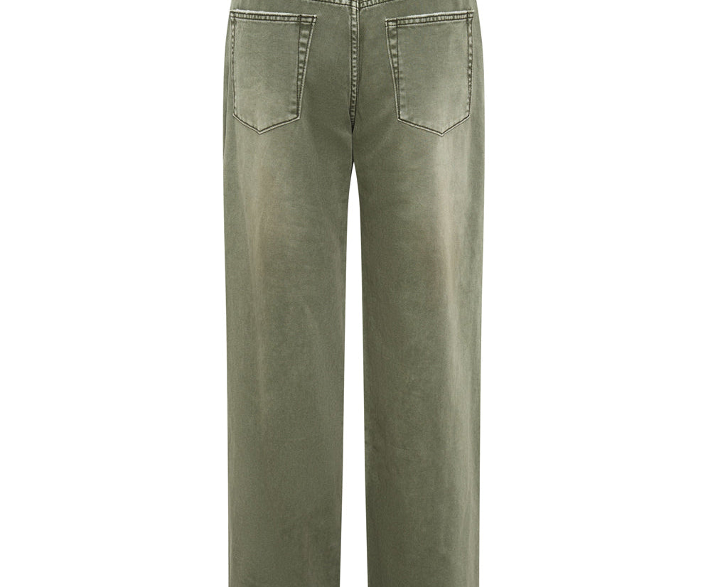 Jackson Mid Waist Wide Leg Denim Jeans - St Khaki