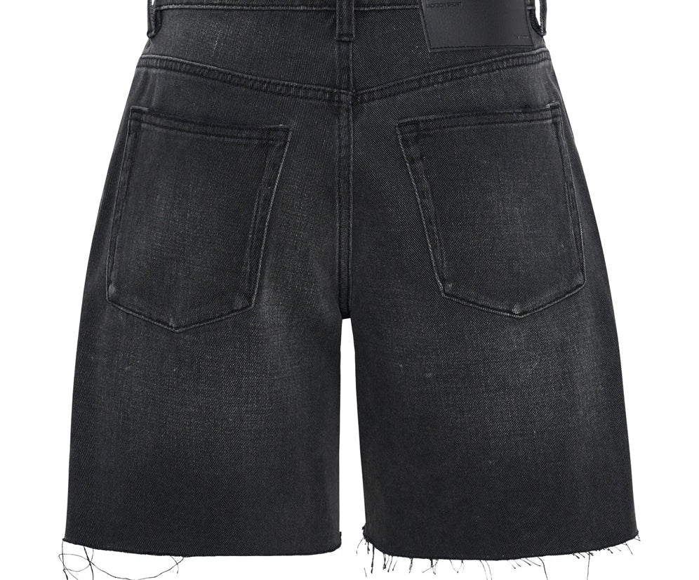 Jacksons Mid Waist Wide Leg Denim Shorts - Storm Grey