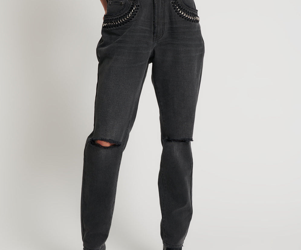 STORM GREY 1982s MID WAIST BALLOON JEANS